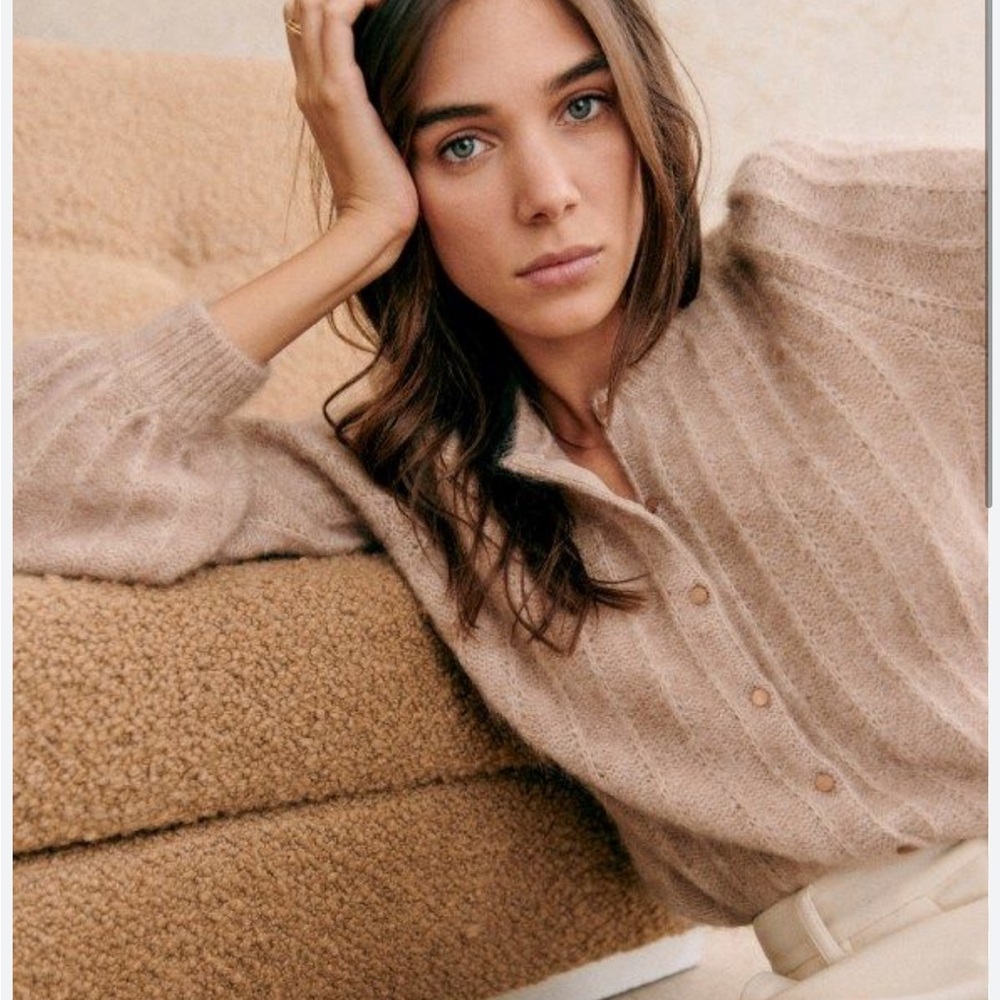 Sezane Amance Cardigan (light beige)